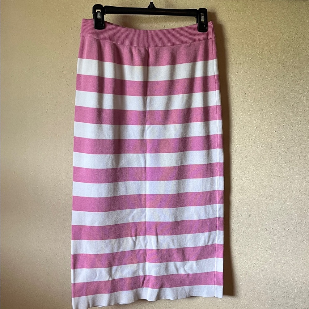 TIMING Pink Knit Fabric Pencil Skirt